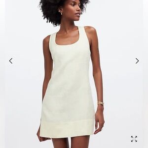 Cross-Back A-Line Mini Dress in Linen